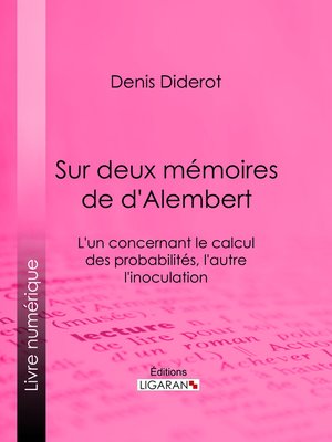 cover image of Sur Deux Mémoires de d'Alembert